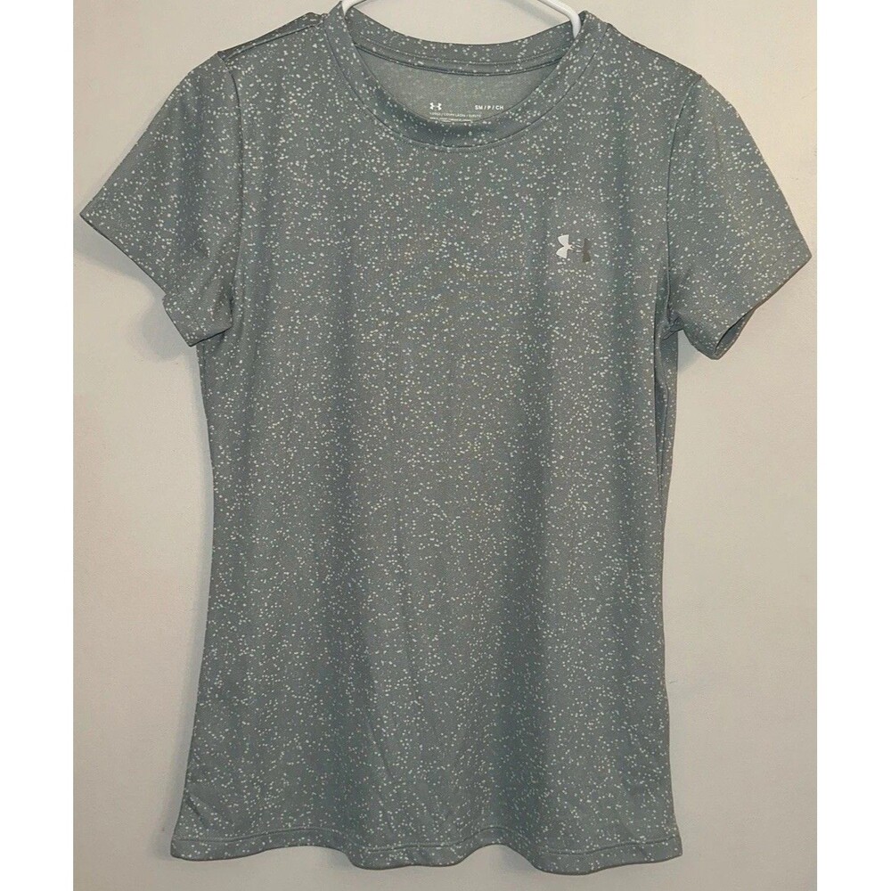 Women’s Under Armour Light Green Speckles Short Sleeve Loose Athletic Shirt S